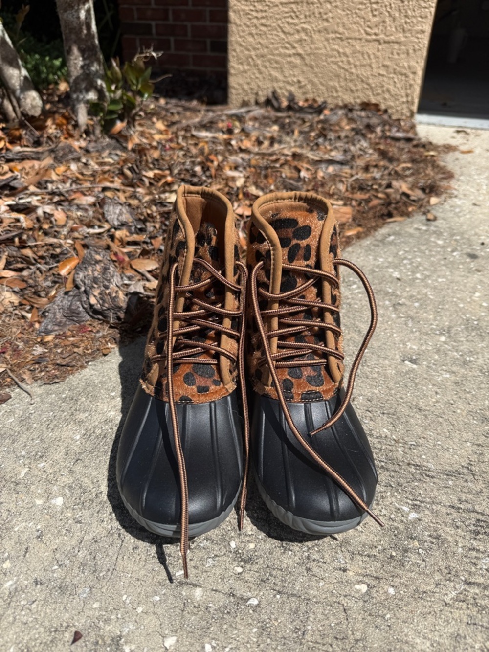Simply Southern Brown Leopard Duck Boots